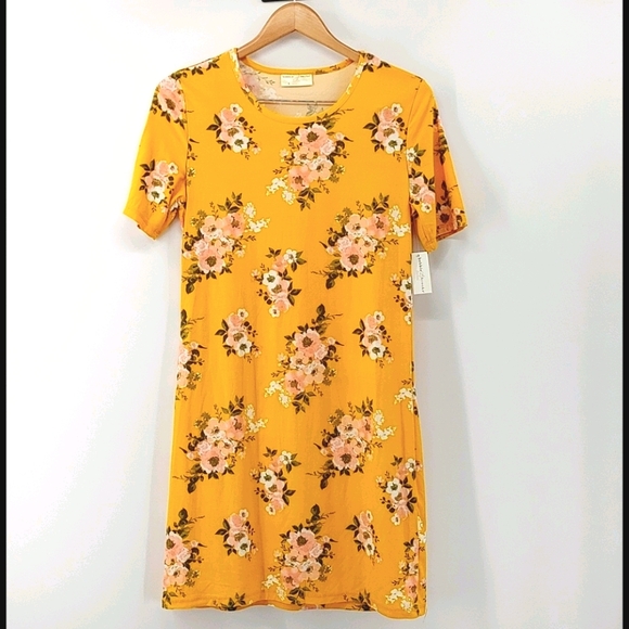 New Bobbie Brooks short sleeve Mustard Dress - Picture 5 of 5